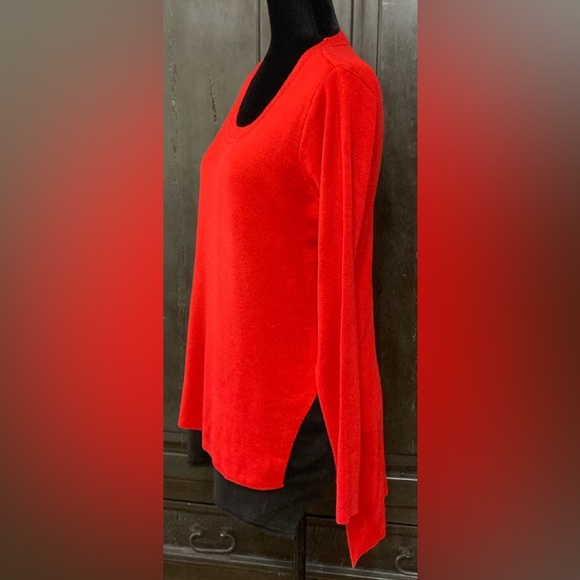 Oversized long sleeves Red & Black Tunic sweater - Size Medium - Picture 2 of 8